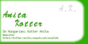 anita kotter business card